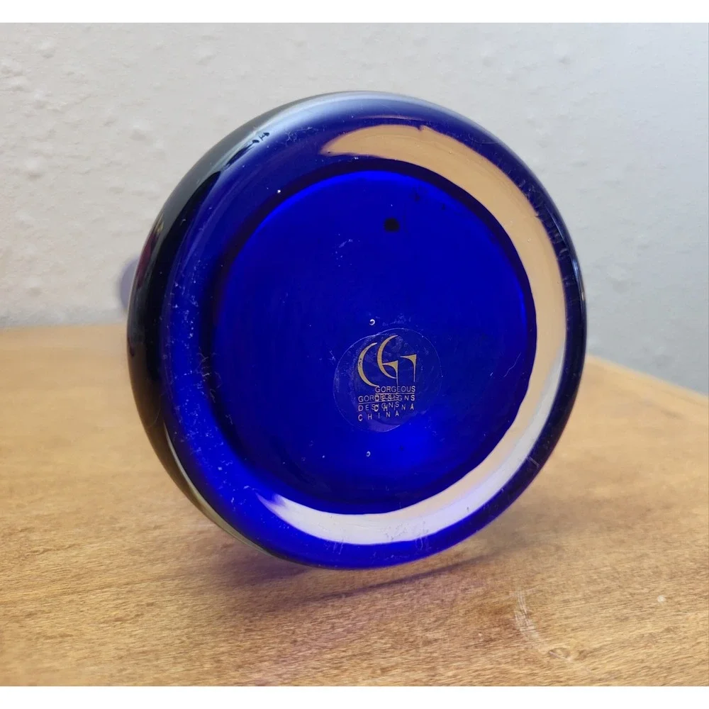 Deep Cobalt Royal Blue‎ Tall Skinny Bud Glass Accent Vase Pop of Color MINT